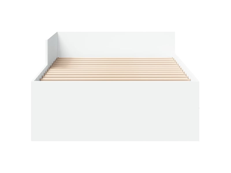  Lit simple- lit adulte -  cadre de lit sans matelas blanc 100x200 cm bois d'ingénierie  - Conforama D