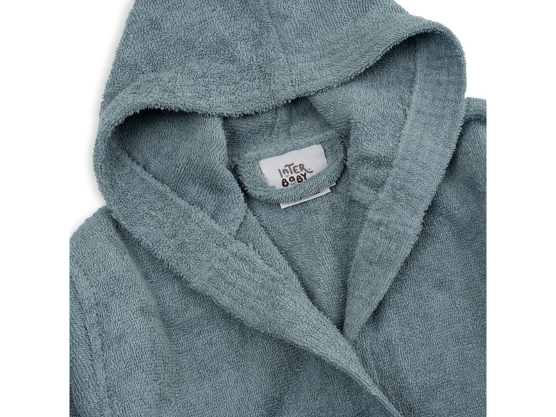  Peignoir de bain enfant interbaby taille 10-12 ans - bleu - coton éponge, boîte cadeau 00516-T10-12-01 - Conforama E