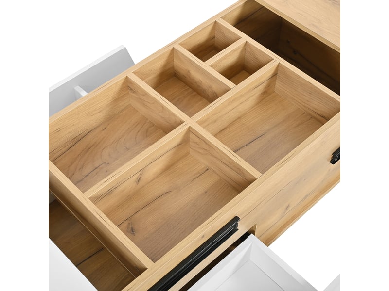  Table basse extensible - 120x50x37,5 cm - mdf - design coulissant - rangement pratique  - Conforama R