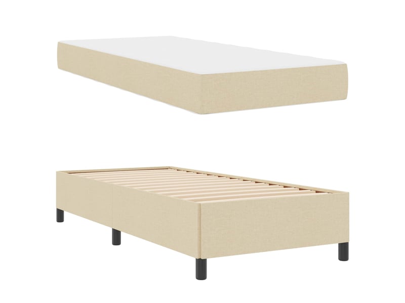  Lit adulte, lit simple, lit à ressorts crème 80x200cm tissu cf17311  - Conforama E