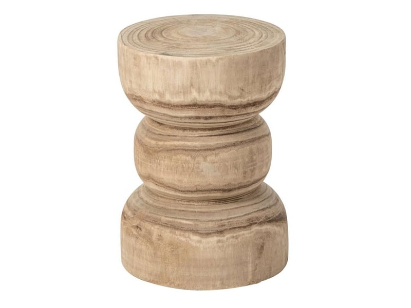  Table d'appoint ronde en bois leo 40cm naturel  - Conforama A