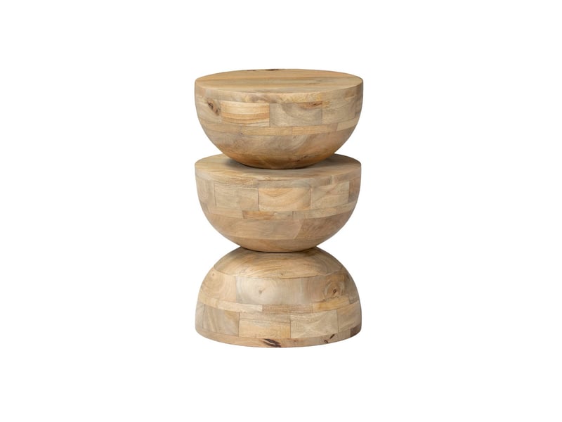 Table d'appoint. Bout de canapé. Table de chevet. Tabouret en bois de manguier. Naturel. Sita. Ø30 x h 45cm  - Conforama A
