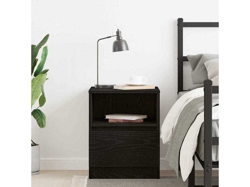  Table de chevet - cabinet de chevet - table de nuit chêne noir 40 x 40 x 50 cm bois d'ingénierie  - Conforama C