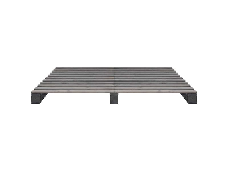  Lit double- lit adulte -  cadre de lit de palette sans matelas gris 200x200cm bois massif  - Conforama B