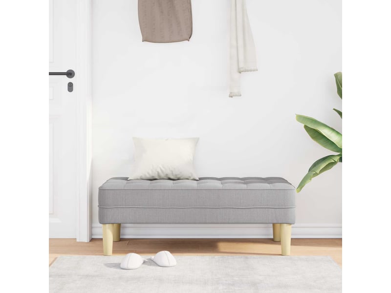  Banc chambre, banc de lit gris nuage 113x57x39 cm tissu  - Conforama C