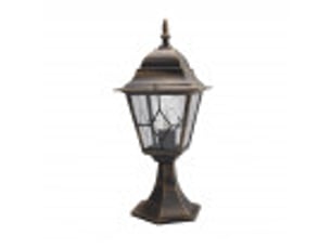 Lanterne de muret extérieur fabrilamp bootes noir et or, 1 x e27, ip44, 44 x 18,5 x 18,5 cm