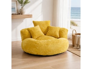 Pouf / repose pied <strong>DESMIU</strong> <strong></strong> jaune