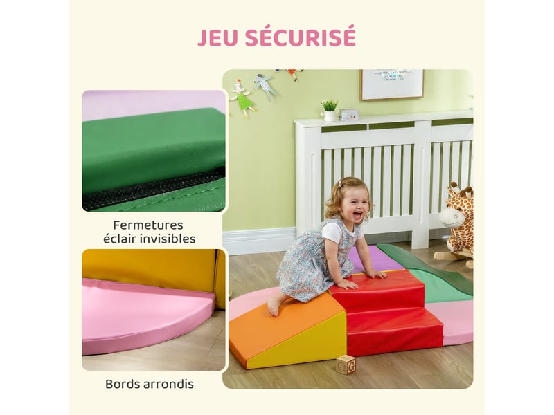  6 blocs de construction en mousse xxl pour enfants - normes en71-1-2-3 - mousse epe revêtement synthétique  - Conforama W