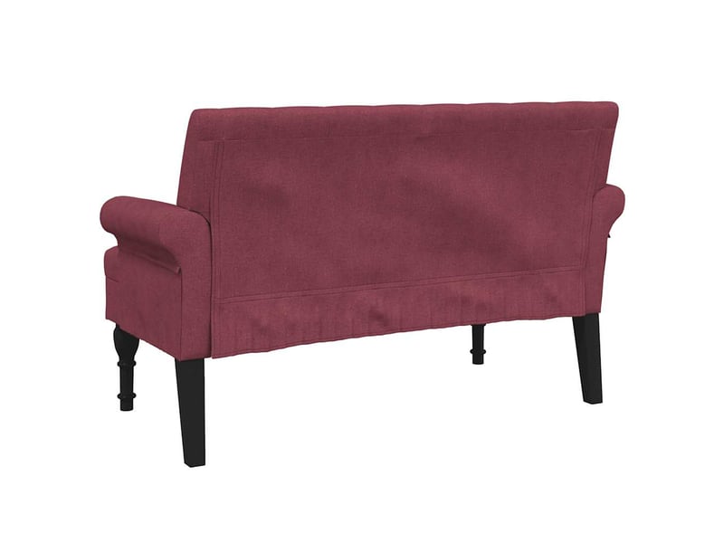 Banc salon, banc interieur avec dossier rouge bordeaux 120x62x75,5 cm tissu  - Conforama E