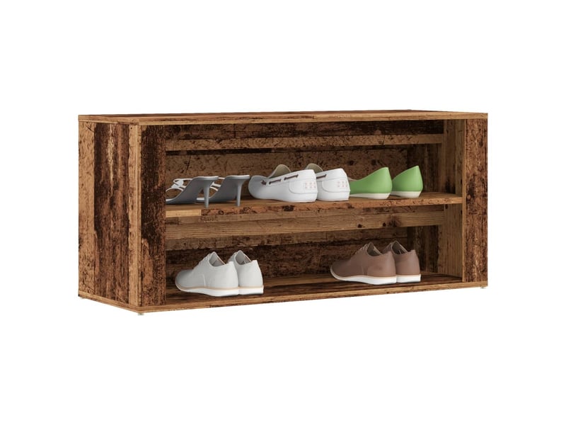  Banc à chaussures, meuble à chaussures vieux bois 100x35x45 cm bois d'ingénierie  - Conforama B