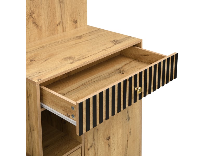  Vestiaire d'entrée avec miroir banc tiroirs et étagères mdf 110 x 37 x 185.5 cm  - Conforama D