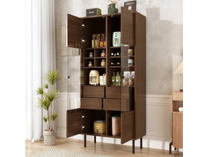 Vitrine coloris marron <strong>HAVRYA</strong> <strong></strong> - 75.5 cmx164.5 cm
