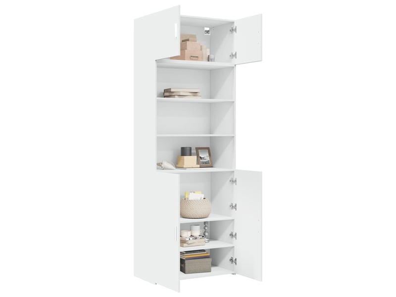  Buffet - armoire de rangement blanc 80x42,5x225 cm bois d'ingénierie  - Conforama C