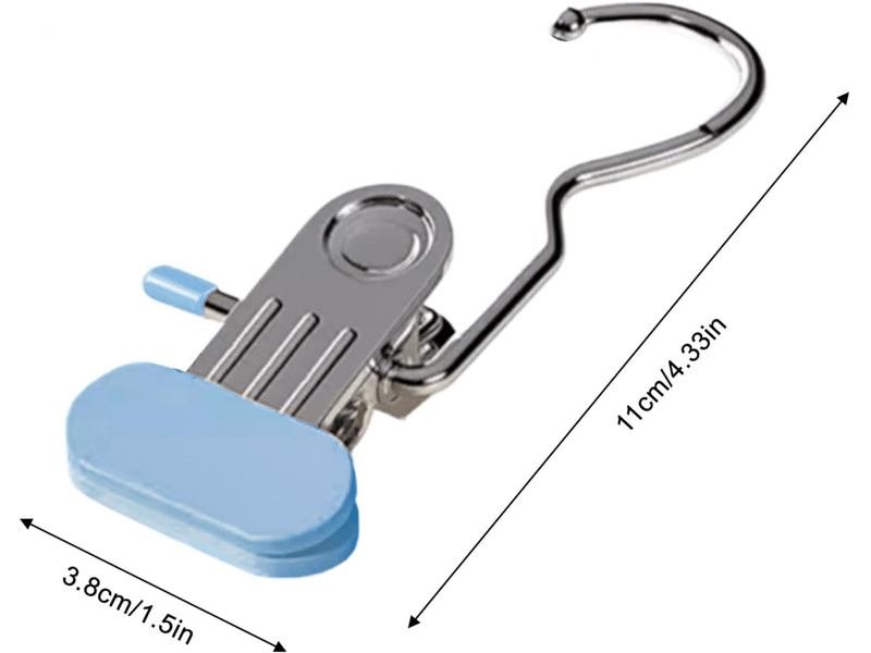  Crochets muraux pinces à linge, structure à ressort robuste en acier inoxydable, design peu encombrant, idéal pour bottes, chapeaux, manteaux, gants, chaussettes, bleu  - Conforama B