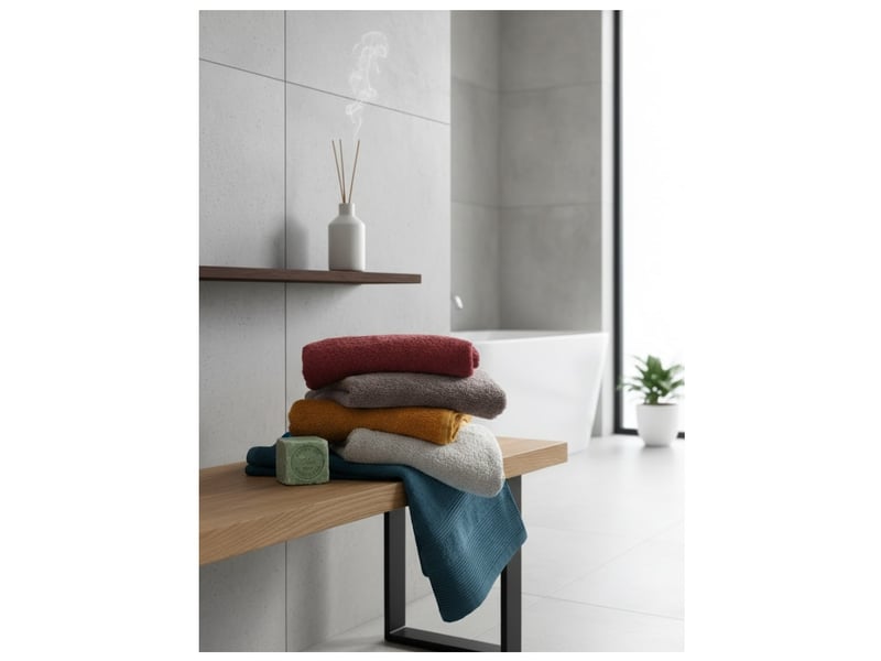 Serviette de toilette en coton lilas  - Conforama C