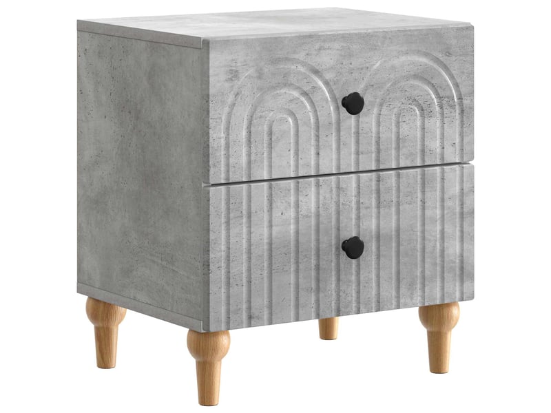  Table de chevet 2 pièces gris béton 43 x 34,5 x 48 cm  - Conforama C