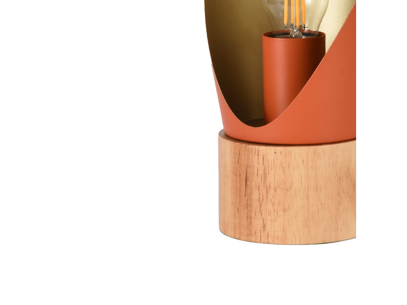  Lampe à poser en métal terracotta et bois h30 cm-spoon Spoon - Conforama E