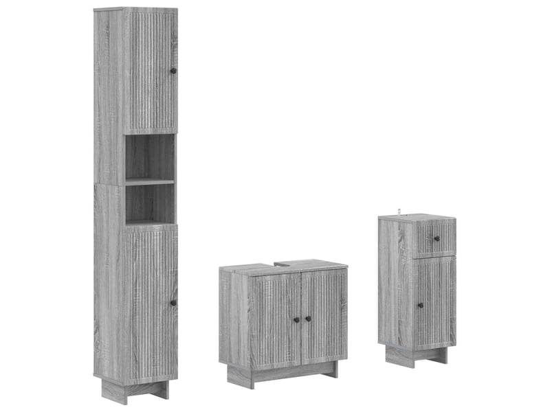  Ensemble de meuble de salle de bain 3 pièces ede sonoma gris cf63427  - Conforama A