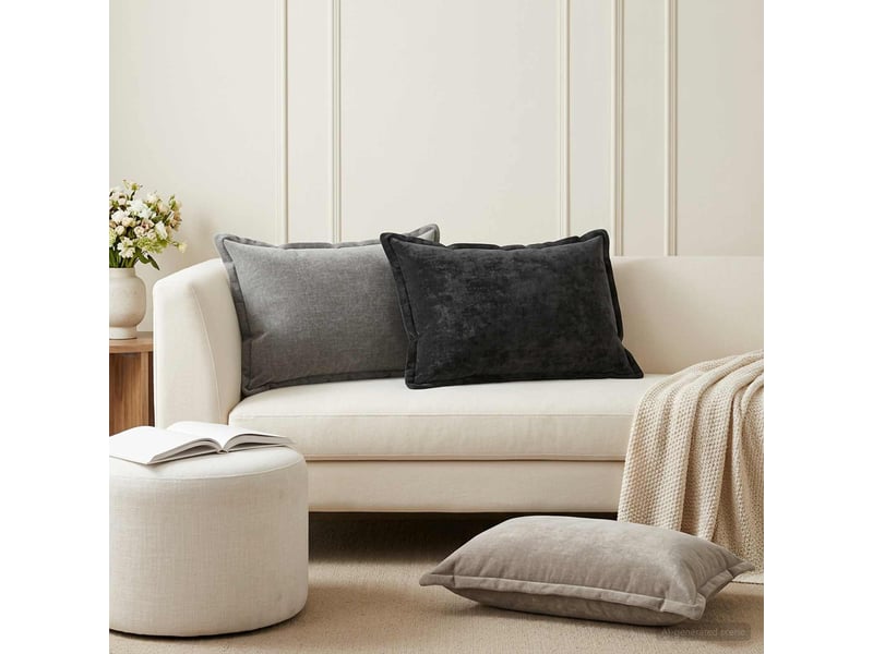 Lot de 6 housses de coussin houten anthracite 50 x 70 cm cf49794 - Conforama B