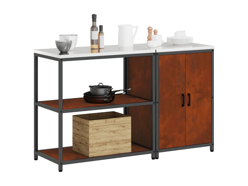 Ensemble de rangement cuisine hattem rouillé acier shl4977 - Conforama C