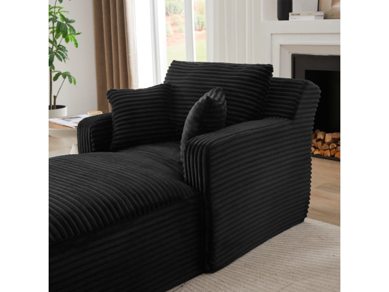  Canapé chaise longue moderne en velours côtelé – canapé-lit cosy, fauteuil relax sans montage – salon &amp; appartement  - Conforama D