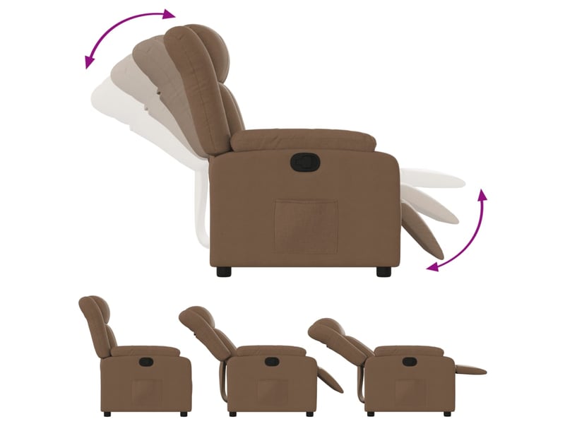 Fauteuil relax - fauteuil inclinable marron tissu  - Conforama D