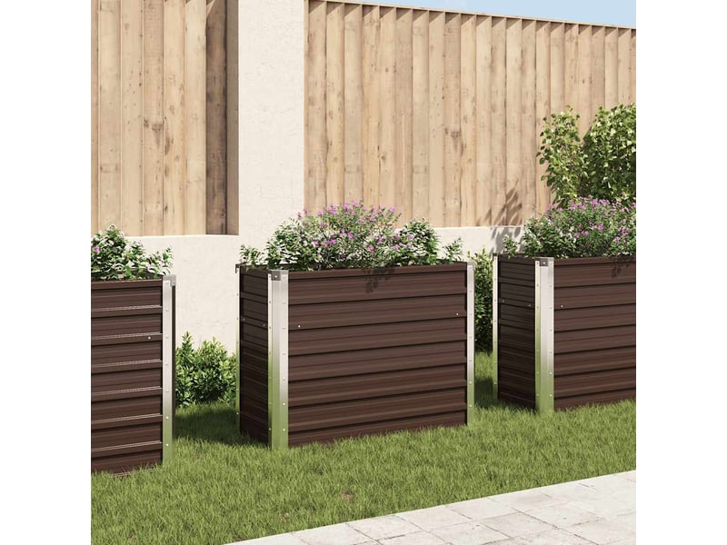 Jardinière - lit surélevé de jardin marron 100x40x77 cm acier galvanisé  - Conforama B