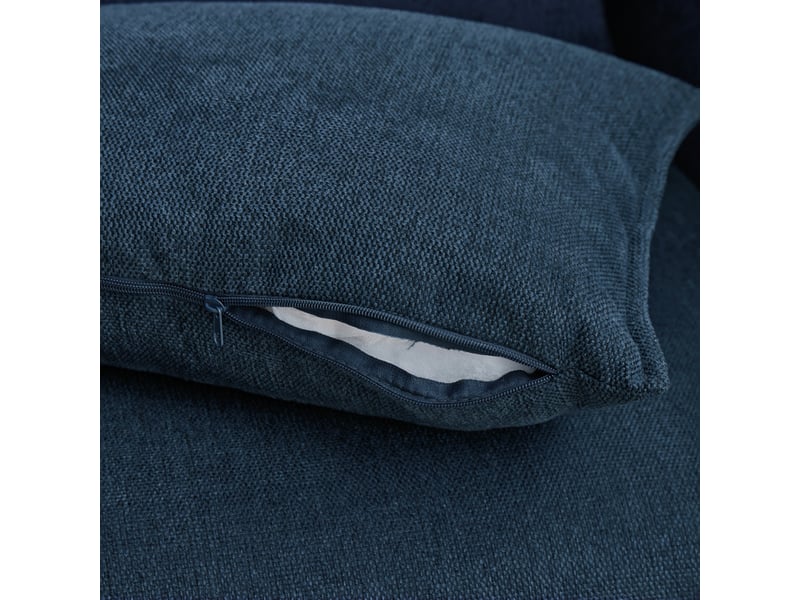 Fauteuil fixe bleu en velours avec repose-pieds coffre, 149 x 103,5 x 81 cm, pour salon et petits espaces W3245S00026 - Conforama E