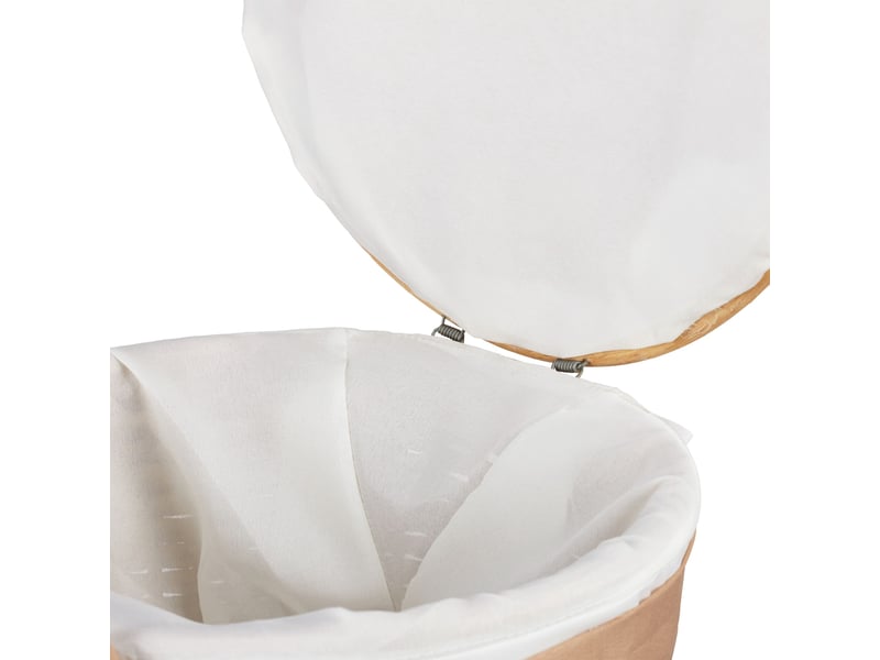  Lot de 2 corbeilles de rangement décoratives empilables 22 x 31 cm et 17 x 26 cm en bois buri blanc 13_0004367  - Conforama B