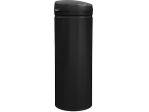 Poubelle à capteur ulevr 50 l sans contact, fermeture douce, acier inoxydable noir, 30,5 x 30,5 x 85 cm