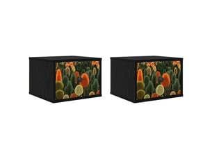 Table de chevet - cabinet de chevet - table de nuit mural zaandam 2 pc chêne noir 36 x 33 x 25 cm