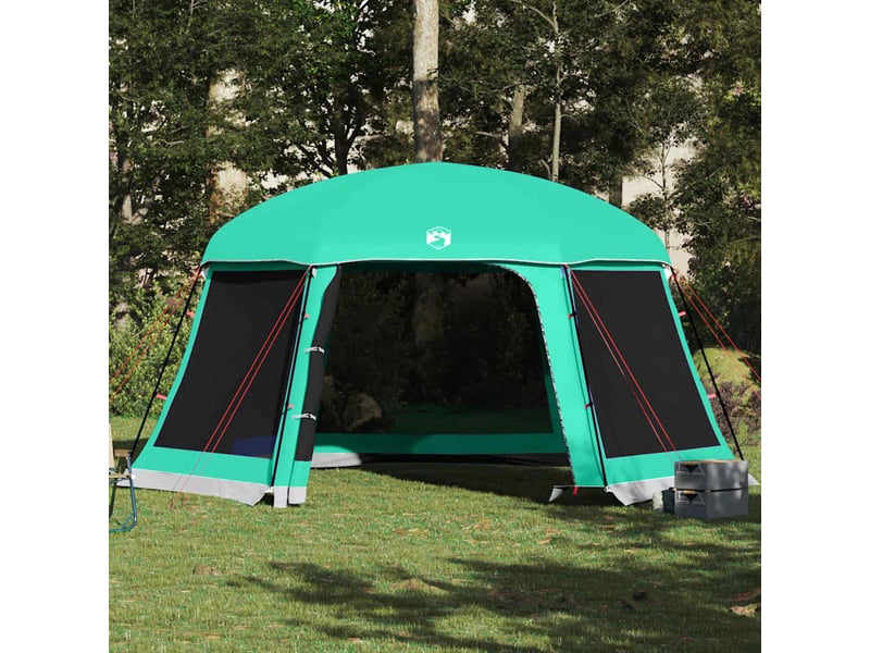  Tente piscine toit amovible parois maille vert d'eau 512x458 cm  - Conforama D