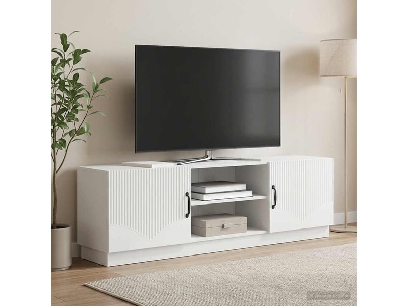  Meuble tv - banc tv - meuble de rangement blanc 150 x 31 x 47 cm bois d'ingénierie  - Conforama B