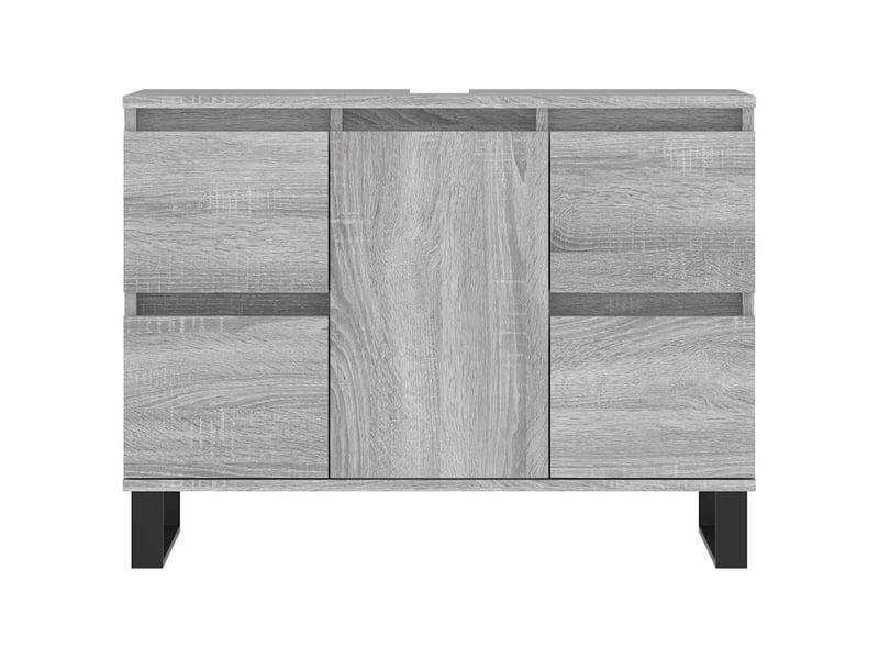  Meuble salle de bain rangement, commode sonoma gris 80x33x60 cm bois d'ingénierie shl1378  - Conforama E