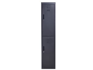 Armoire à casiers à 4 niveaux, casier vestiaire métallique avec 2 portes verrouillables à 2 clés, noir, 38x46x180cm