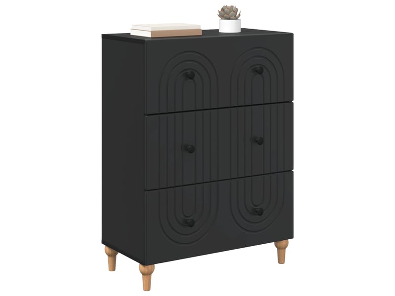 Armoire à tiroirs, rangement bureau noir 66 x 34,5 x 90 cm bois d'ingénierie shl2372 - Conforama C