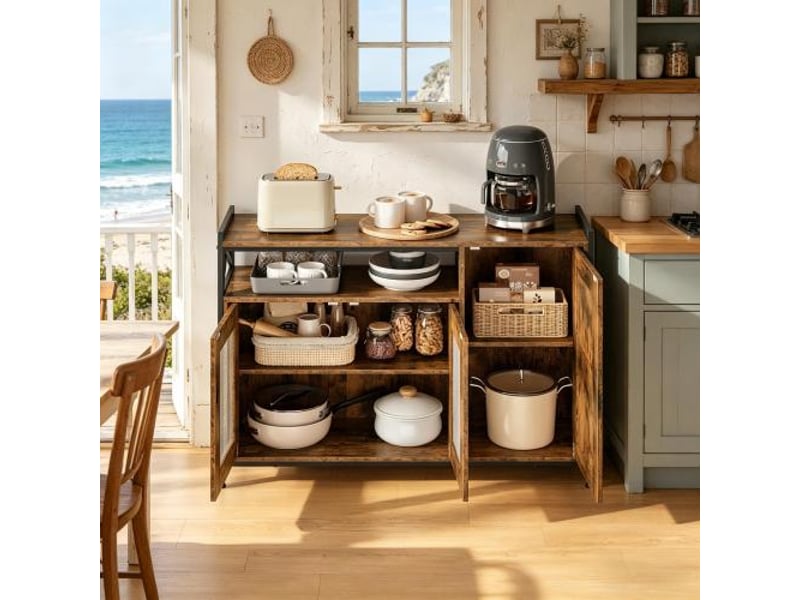 Placard de cuisine industriel - buffet avec étagère ouverte - rangement cuisine, design tendance - Conforama E