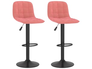 Lot de 2 tabouret de bar, chaise de bar rose velours shl27249