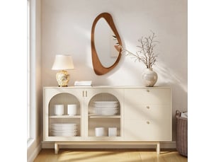 Miroir à fixer coloris naturel <strong>COVREO </strong> <strong></strong> - 91.5 cm x 45 cm