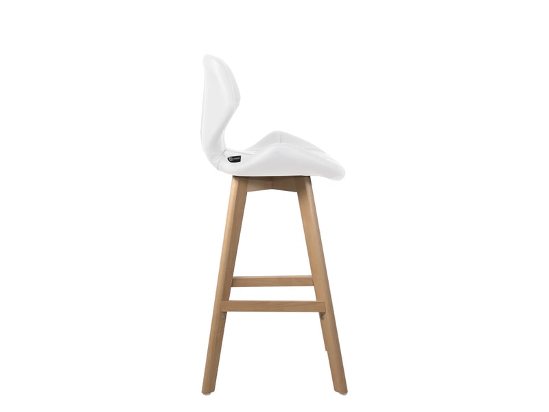  Lot de 2 chaises de bar scandinaves fata 67 cm en simili cuir blanc avec pieds en bois 148-FATA - Conforama C