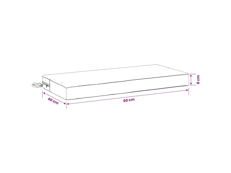  Coussin de banc, coussin d'assise, coussin de canapé soest 100 % polyester blanc 60 x 40 x 8 cm cf53048  - Conforama E