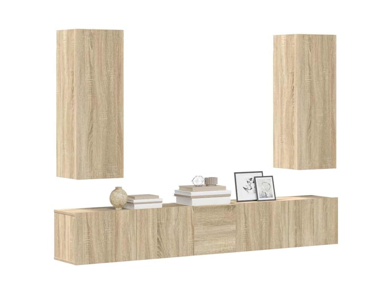  Ensemble de meubles tv 5 pcs chêne sonoma bois d'ingénierie shl54118  - Conforama C