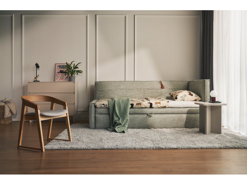  Selsey nesmi - lit rembourré - 90x200 cm - tissu tressé vert sauge Nesmi - Conforama D