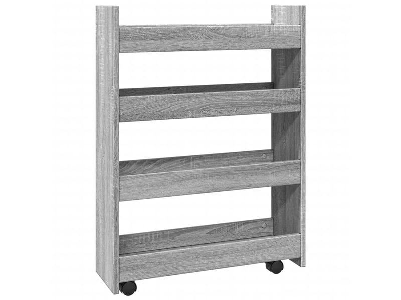  Chariot de rangement étroit pour bureau 4 niveaux sonoma gris  - Conforama A