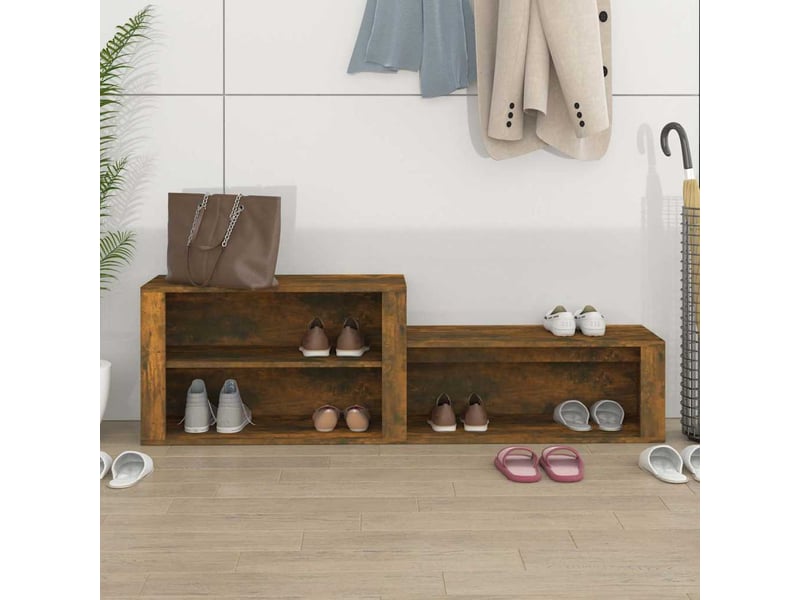  Meuble à chaussure | armoire à chaussures chêne fumé 150x35x45 cm bois d'ingénierie  - Conforama C