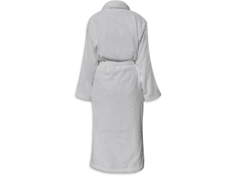  Peignoir en coton éponge gris clair unisexe col châle ceinture poches taille s 500 gm² LB72043 - Conforama C