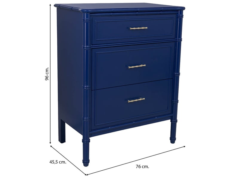  Commode en bois bleu 76x45,5x96 cm h  - Conforama C