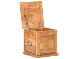 Coffre de rangement 40x40x40 cm bois d'acacia solide shl13045