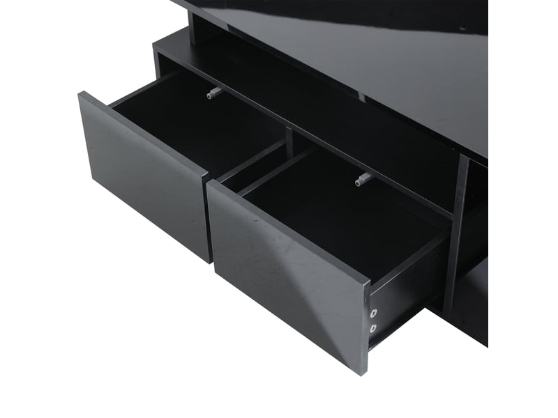  Table basse led - led contrôlable par application - 2 tiroirs - structure à trois niveaux 100x50x35cm - Conforama W