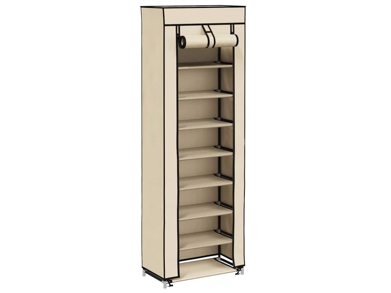  Meuble à chaussure | armoire à chaussures avec housse crème 57x29x162 cm tissu  - Conforama C
